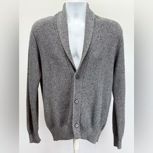 BLAQ Men's Classic Gray heather shawl collar Cardigan Sweater size M